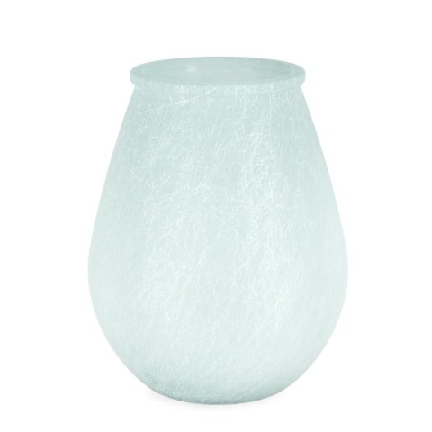 VASO ABBY BOMBATO VETRO AZZURRO SETA D.29